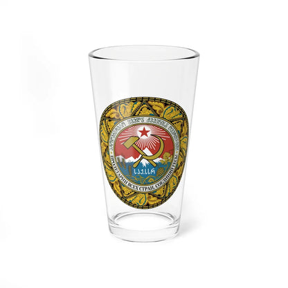 Emblem of the Georgian SSR-2 - Pint Glass 16oz-16oz-Go Mug Yourself