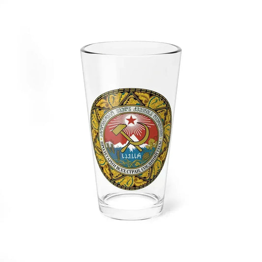 Emblem of the Georgian SSR-2 - Pint Glass 16oz 16oz - Go Mug Yourself