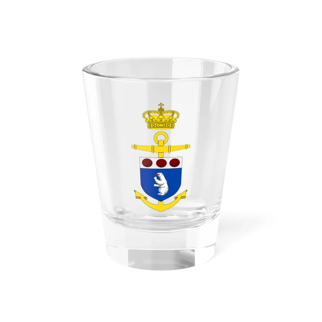 Emblem of the Greenland Command (Denmark) (Coat of Arms) Shot Glass 1.5oz 1.5oz - Go Mug Yourself