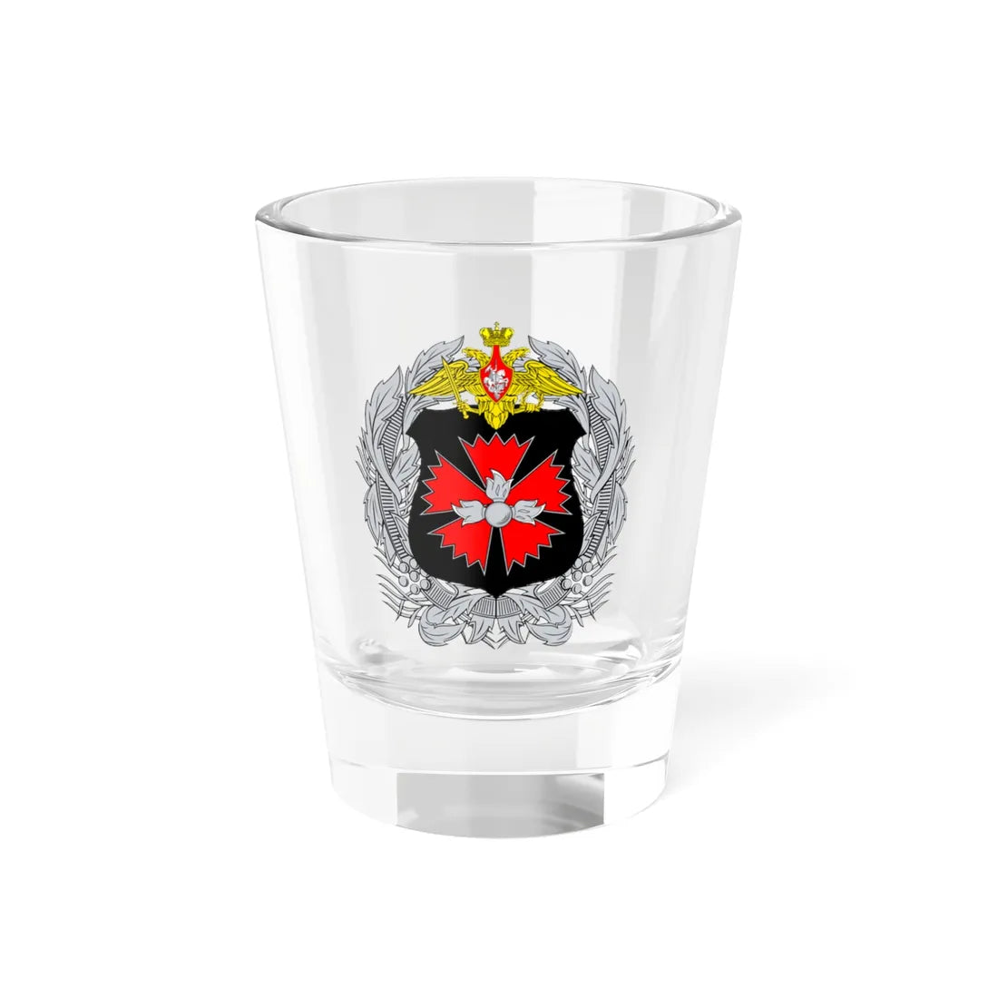 Emblem of the GRU (Russia) (Coat of Arms) Shot Glass 1.5oz 1.5oz - Go Mug Yourself