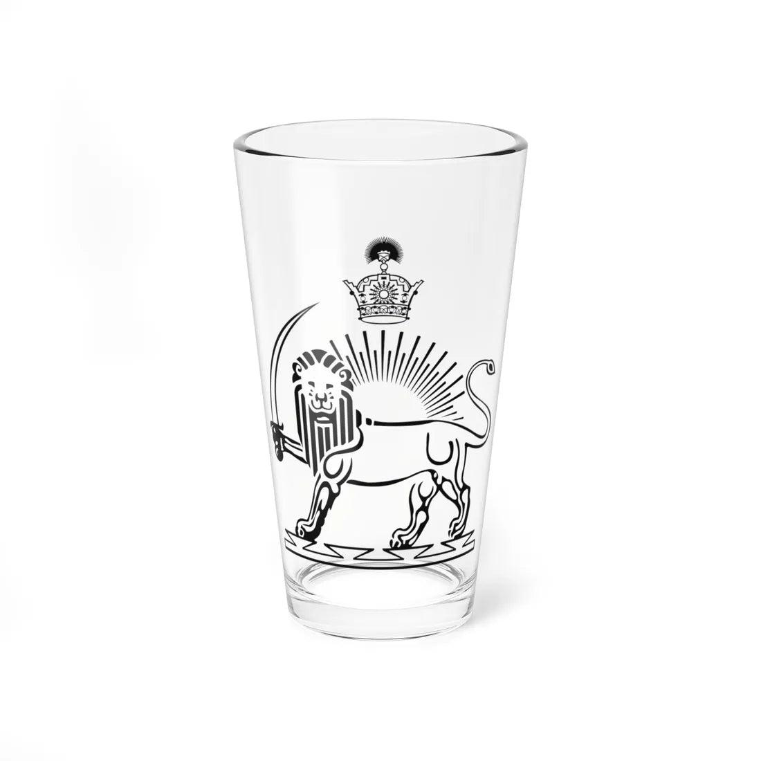 Emblem of the Imperial State of Iran (Iran) (Coat of Arms) Pint Glass 16oz 16oz - Go Mug Yourself