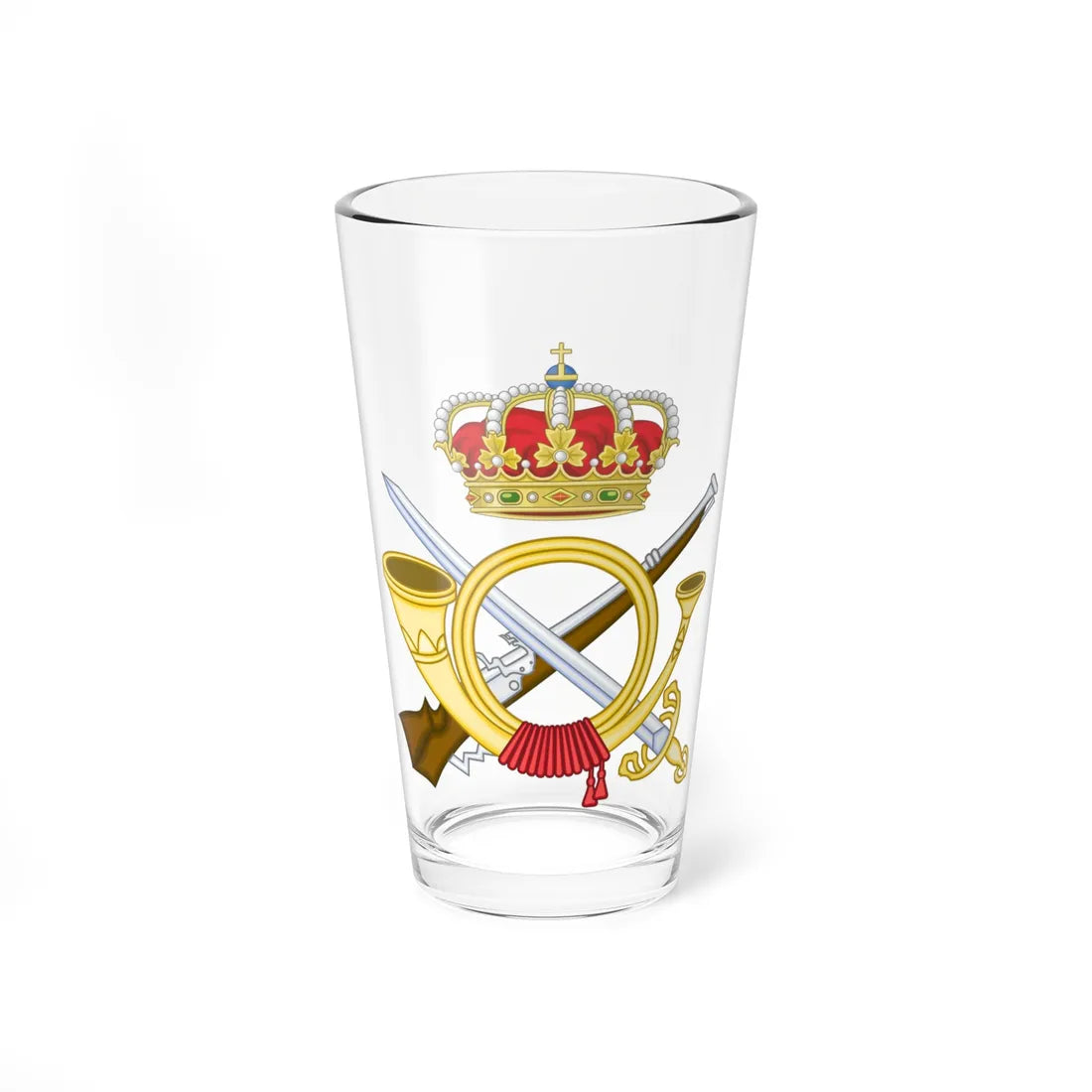Emblem of the Infantry Forces of the Spanish Army (Spain) (Coat of Arms) Pint Glass 16oz 16oz - Go Mug Yourself