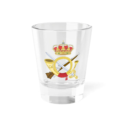 Emblem of the Infantry Forces of the Spanish Army (Spain) (Coat of Arms) Shot Glass 1.5oz 1.5oz - Go Mug Yourself