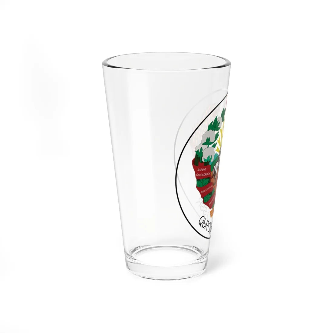 Emblem of the Kirghiz SSR 1936 (Soviet Union) (Coat of Arms) Pint Glass 16oz - Go Mug Yourself