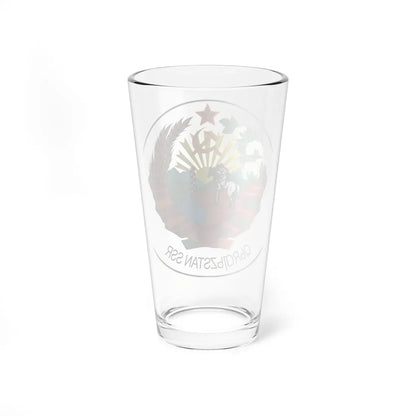 Emblem of the Kirghiz SSR 1936 (Soviet Union) (Coat of Arms) Pint Glass 16oz - Go Mug Yourself
