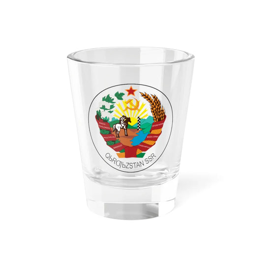 Emblem of the Kirghiz SSR 1936 (Soviet Union) (Coat of Arms) Shot Glass 1.5oz 1.5oz - Go Mug Yourself