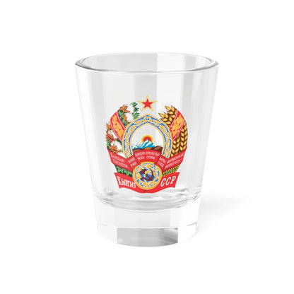 Emblem of the Kirghiz SSR (Soviet Union) (Coat of Arms) Shot Glass 1.5oz 1.5oz - Go Mug Yourself