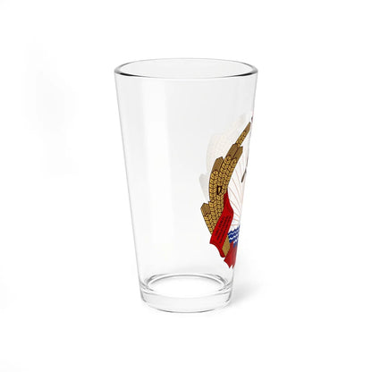 Emblem of the Latvian SSR (Latvia) (Coat of Arms) Pint Glass 16oz - Go Mug Yourself