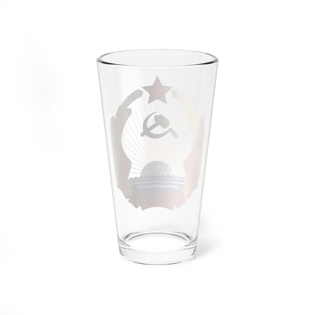 Emblem of the Latvian SSR (Latvia) (Coat of Arms) Pint Glass 16oz - Go Mug Yourself