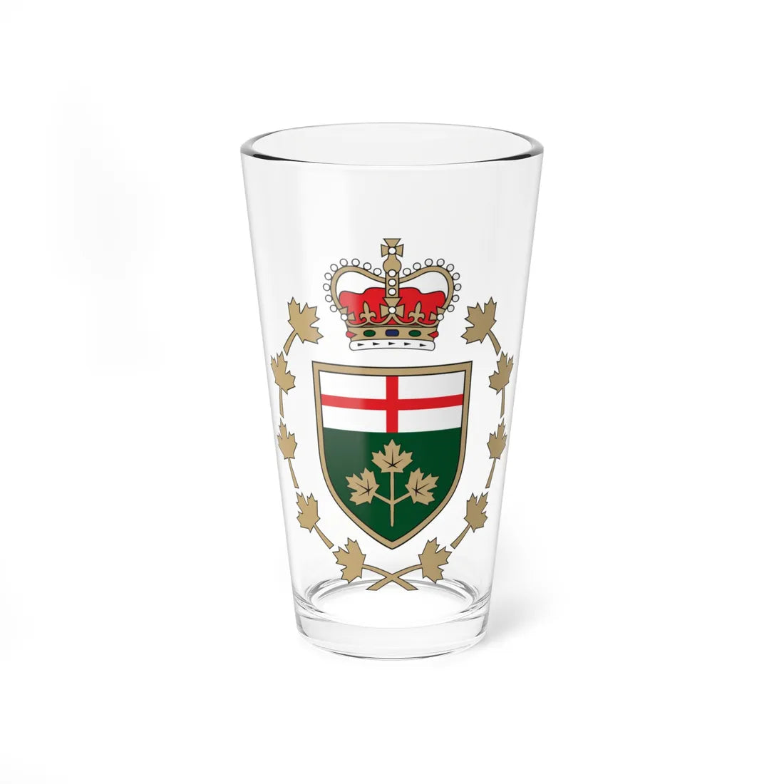 Emblem of the Lieutenant Governor of Ontario (Canada) (Coat of Arms) Pint Glass 16oz 16oz - Go Mug Yourself