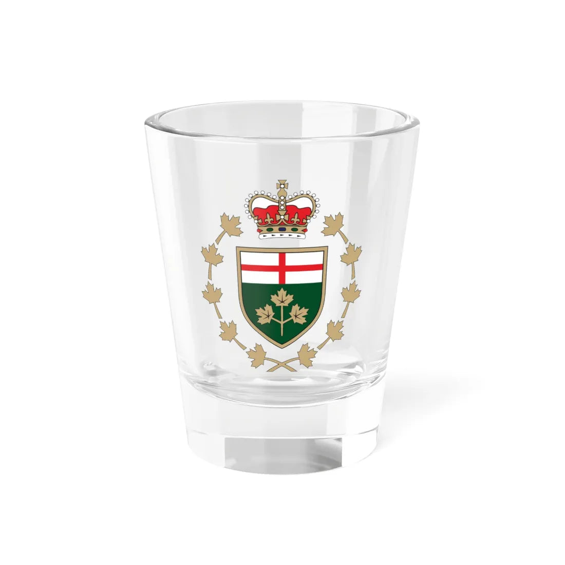 Emblem of the Lieutenant Governor of Ontario (Canada) (Coat of Arms) Shot Glass 1.5oz 1.5oz - Go Mug Yourself