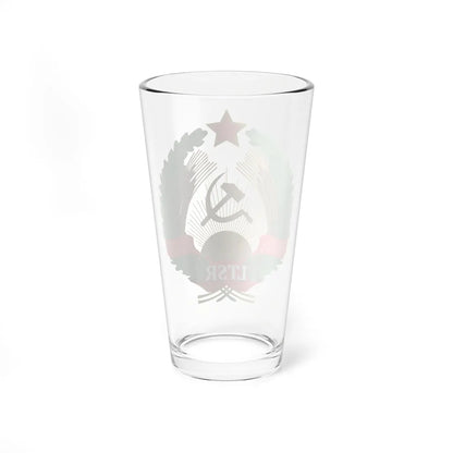 Emblem of the Lithuanian SSR (Lithuania) (Coat of Arms) Pint Glass 16oz - Go Mug Yourself