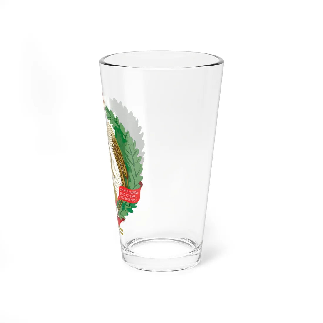 Emblem of the Lithuanian SSR (Lithuania) (Coat of Arms) Pint Glass 16oz - Go Mug Yourself