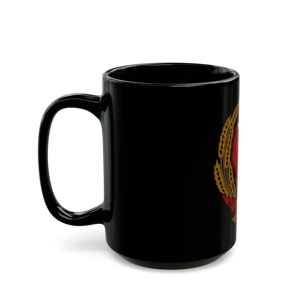 Emblem of the Moldavian SSR (1940-1941) - Black Coffee Mug-Go Mug Yourself