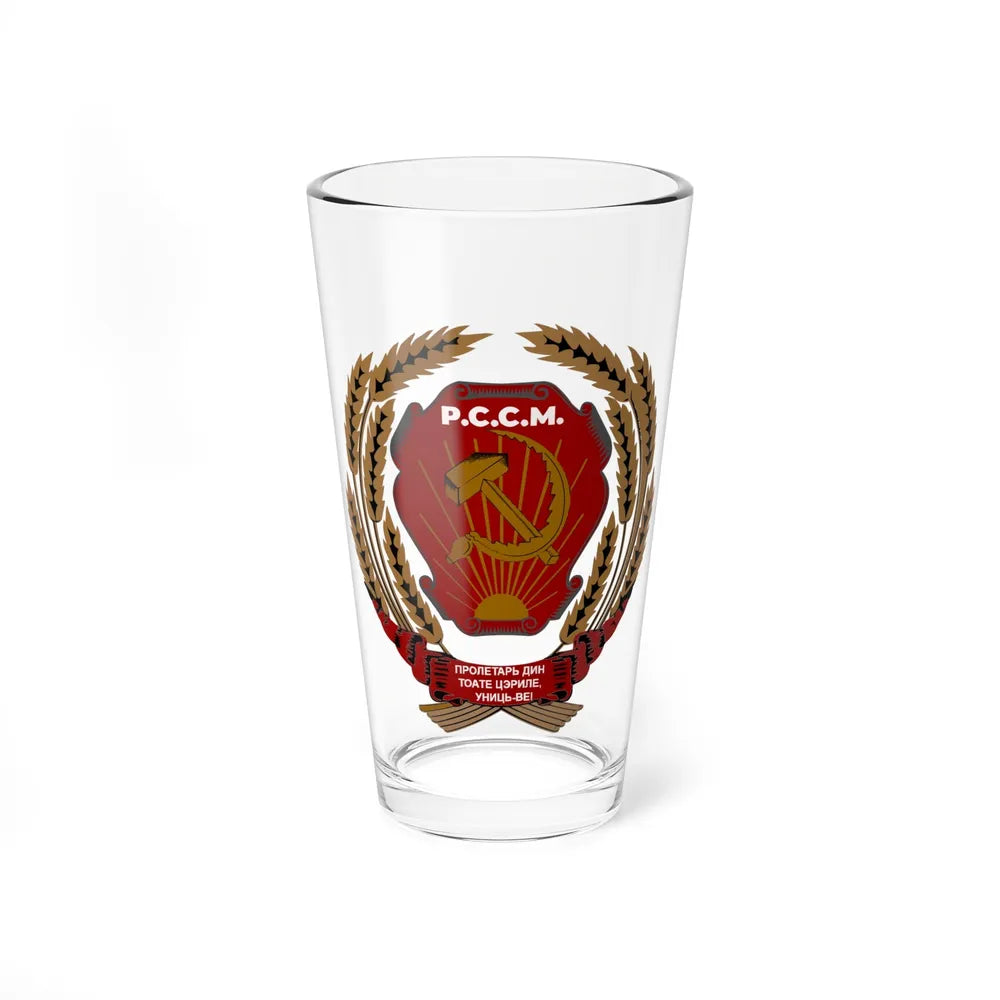 Emblem of the Moldavian SSR (1940-1941) - Pint Glass 16oz-16oz-Go Mug Yourself