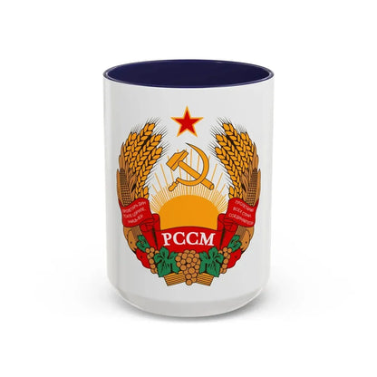 Emblem of the Moldavian SSR (1941-1957) - Accent Coffee Mug 15oz Navy - Go Mug Yourself