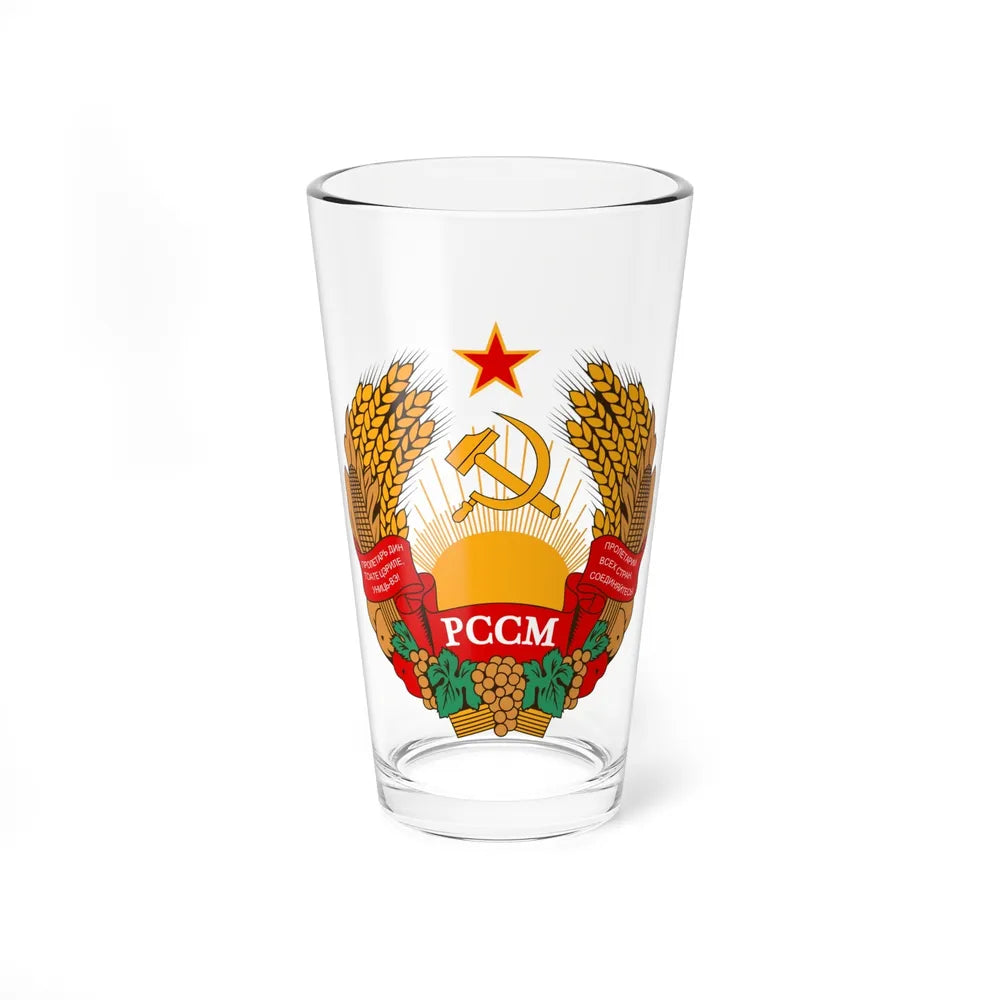 Emblem of the Moldavian SSR (1941-1957) - Pint Glass 16oz-16oz-Go Mug Yourself