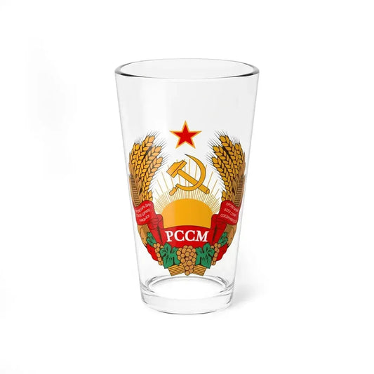 Emblem of the Moldavian SSR (1941-1957) - Pint Glass 16oz 16oz - Go Mug Yourself