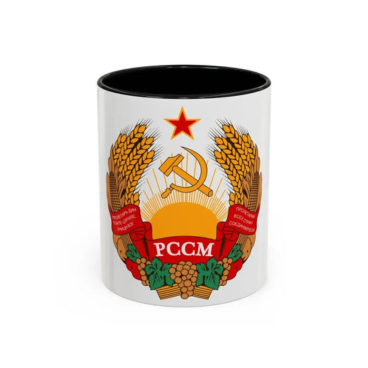 Emblem of the Moldavian SSR (1957-1981) - Accent Coffee Mug 11oz Black - Go Mug Yourself