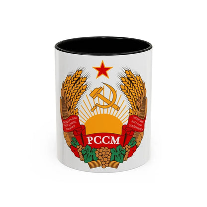 Emblem of the Moldavian SSR (1981-1990) - Accent Coffee Mug 11oz Black - Go Mug Yourself
