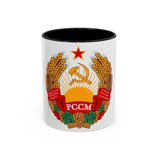 Emblem of the Moldavian SSR (1981-1990) - Accent Coffee Mug 11oz Black - Go Mug Yourself
