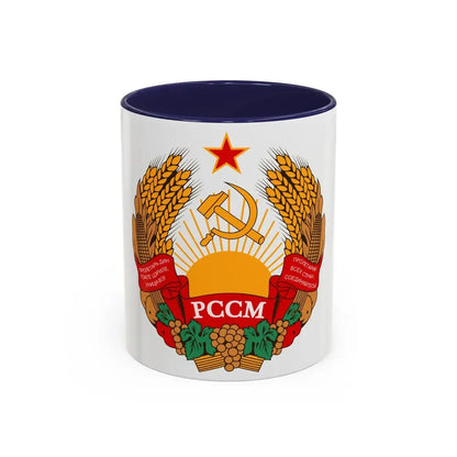 Emblem of the Moldavian SSR (1981-1990) - Accent Coffee Mug 11oz Navy - Go Mug Yourself