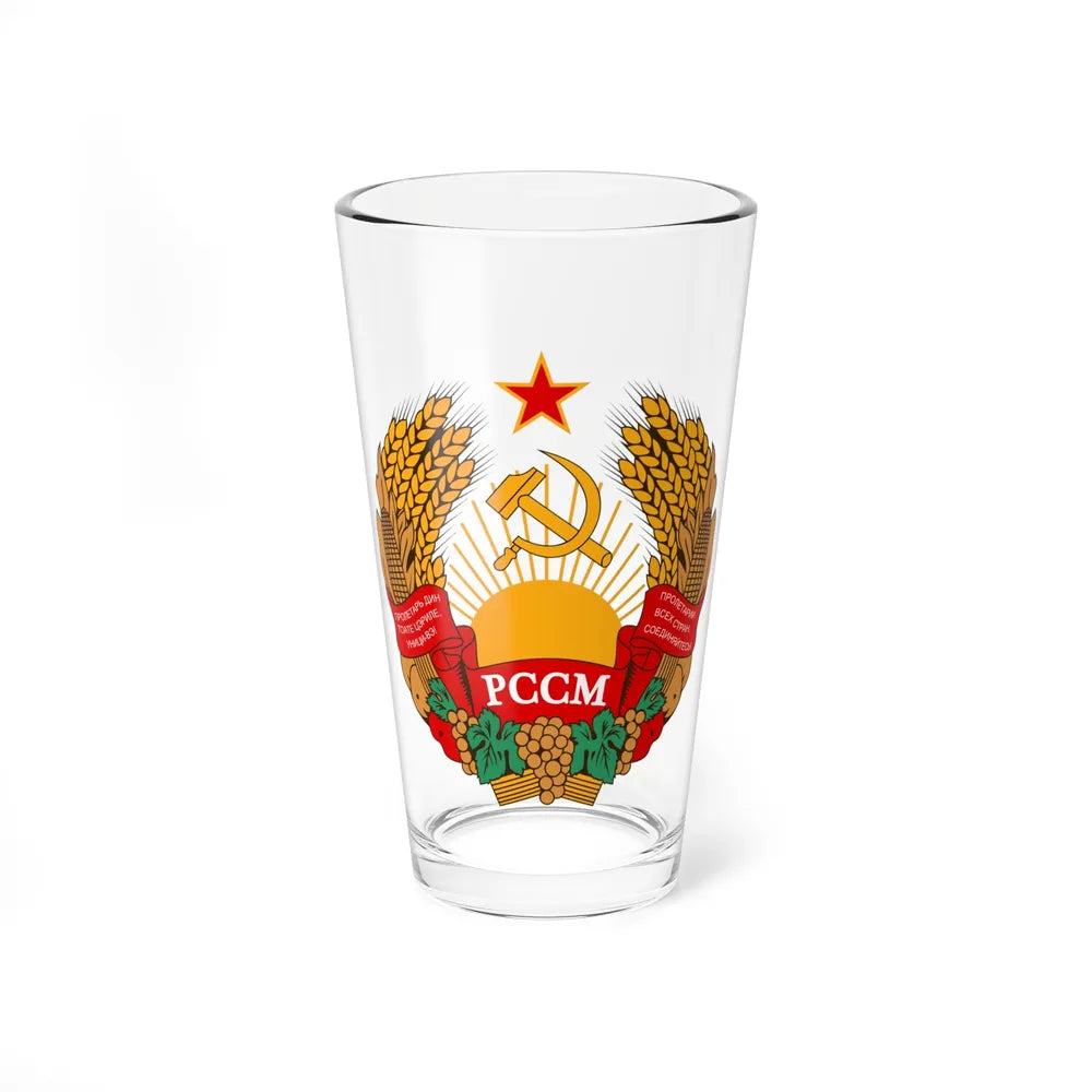 Emblem of the Moldavian SSR (1981-1990) - Pint Glass 16oz-16oz-Go Mug Yourself