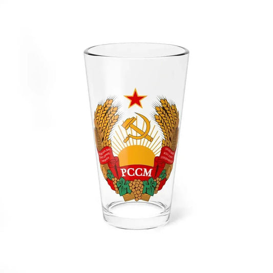 Emblem of the Moldavian SSR (1981-1990) - Pint Glass 16oz 16oz - Go Mug Yourself