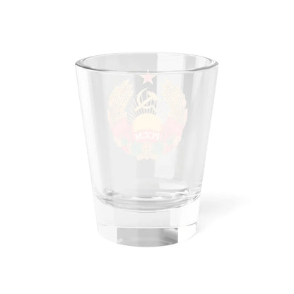 Emblem of the Moldavian SSR 1981-1990 (Soviet Union) (Coat of Arms) Shot Glass 1.5oz - Go Mug Yourself