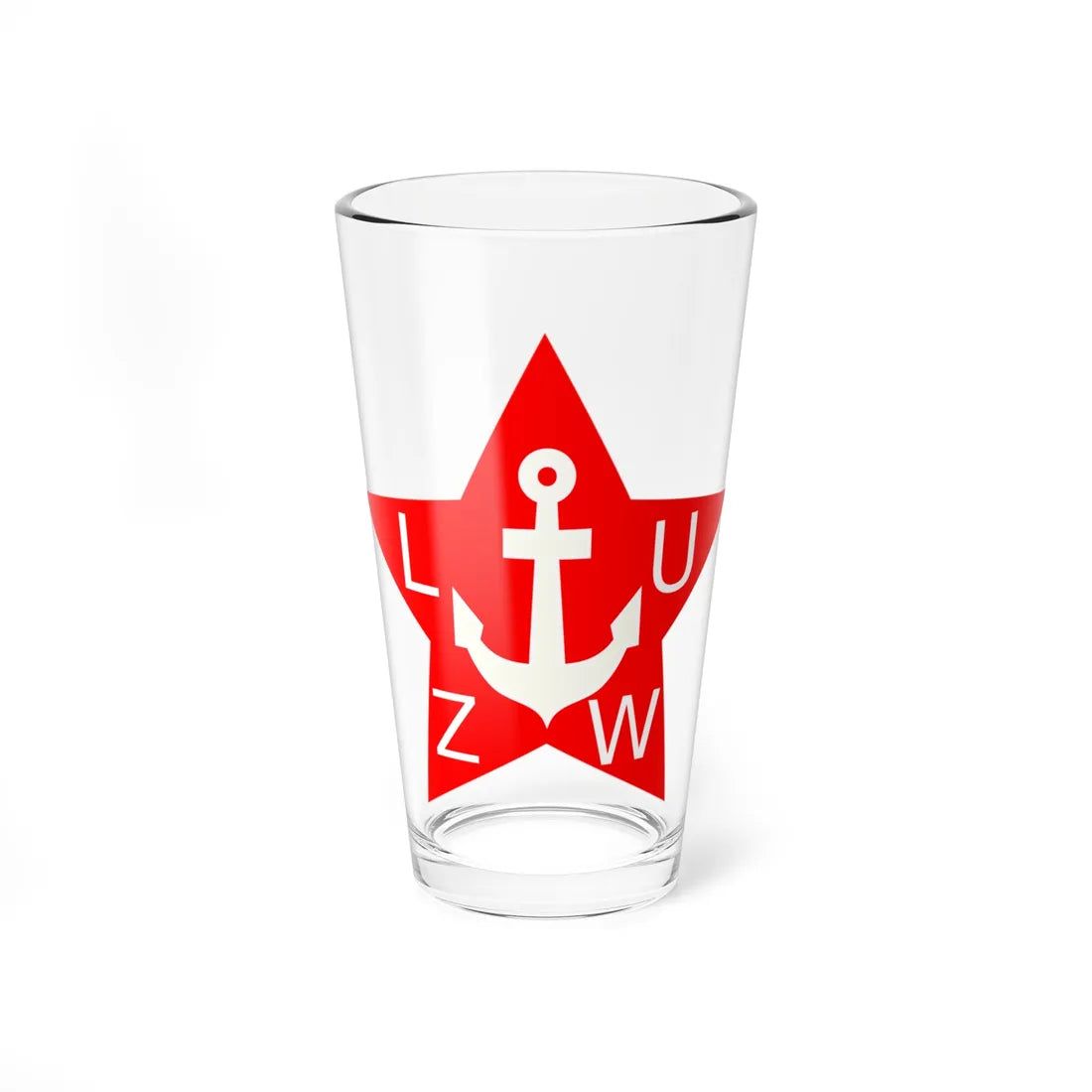 Emblem of the Navy of the Latvian Socialist Soviet Republic (Latvia) (Coat of Arms) Pint Glass 16oz 16oz - Go Mug Yourself