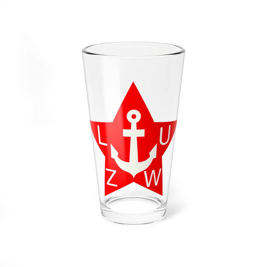 Emblem of the Navy of the Latvian Socialist Soviet Republic (Latvia) (Coat of Arms) Pint Glass 16oz 16oz - Go Mug Yourself