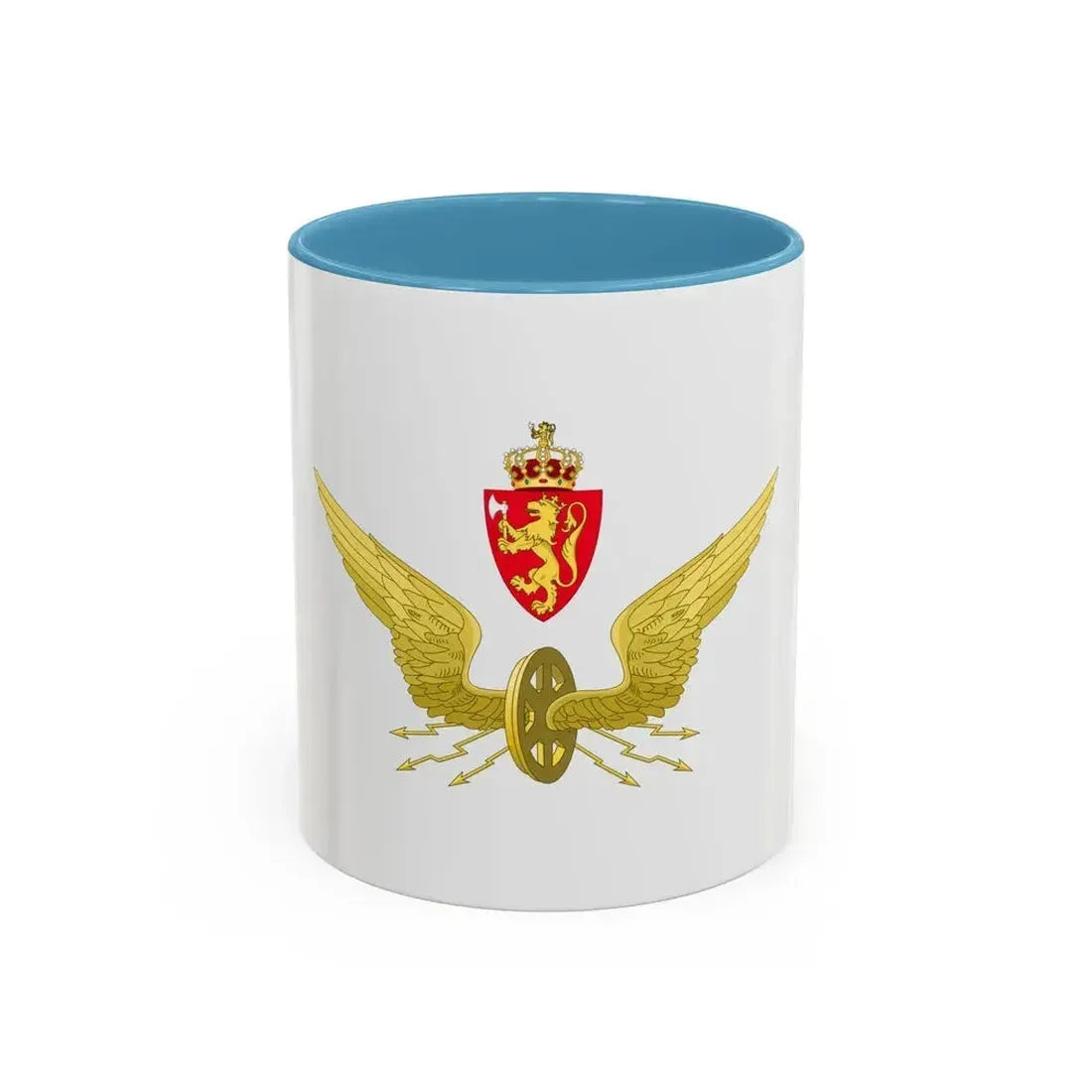 Emblem of the Norwegian State Railways - Accent Coffee Mug 11oz Light Blue - Go Mug Yourself