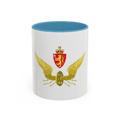 Emblem of the Norwegian State Railways - Accent Coffee Mug 11oz Light Blue - Go Mug Yourself