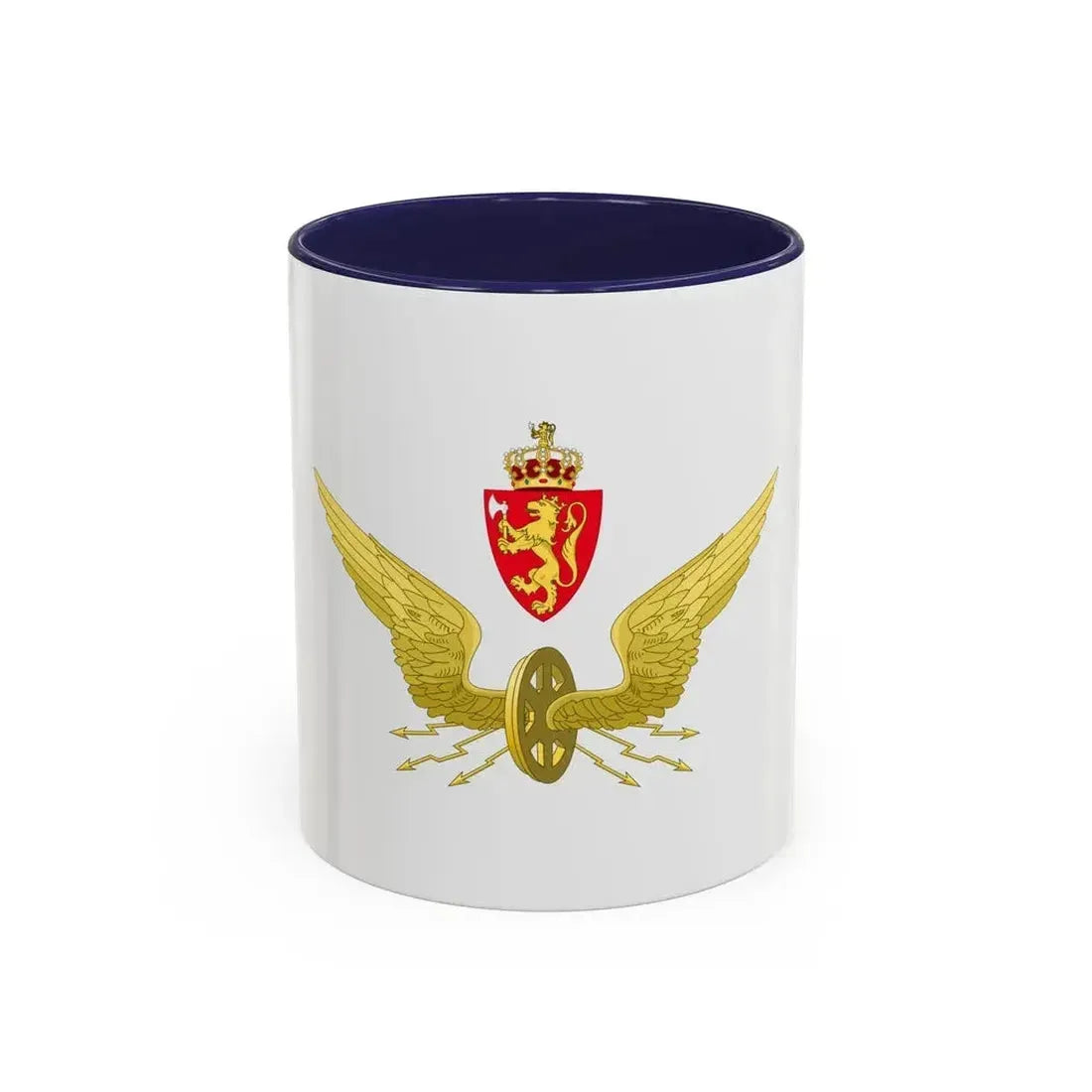 Emblem of the Norwegian State Railways - Accent Coffee Mug 11oz Navy - Go Mug Yourself