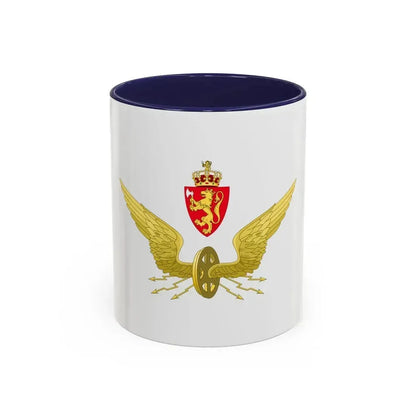 Emblem of the Norwegian State Railways - Accent Coffee Mug 11oz Navy - Go Mug Yourself