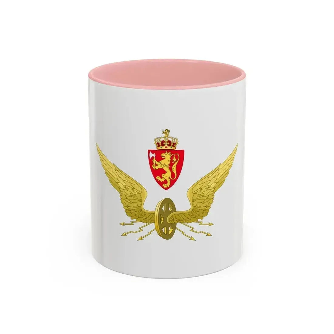 Emblem of the Norwegian State Railways - Accent Coffee Mug 11oz Pink - Go Mug Yourself