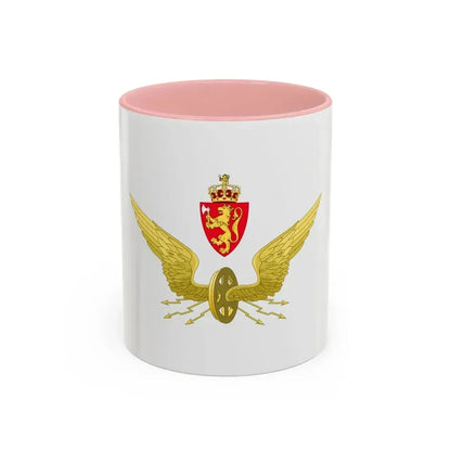 Emblem of the Norwegian State Railways - Accent Coffee Mug 11oz Pink - Go Mug Yourself