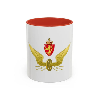 Emblem of the Norwegian State Railways - Accent Coffee Mug 11oz Red - Go Mug Yourself
