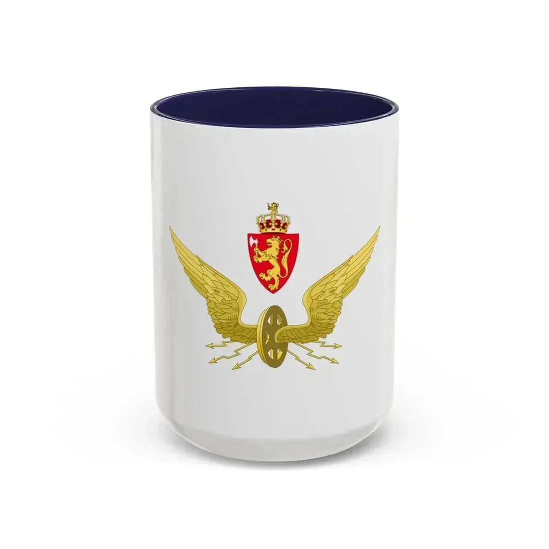 Emblem of the Norwegian State Railways - Accent Coffee Mug 15oz Navy - Go Mug Yourself