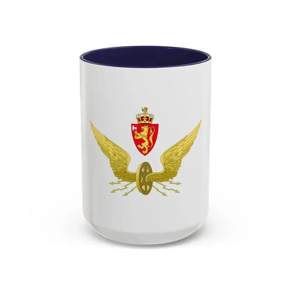 Emblem of the Norwegian State Railways - Accent Coffee Mug 15oz Navy - Go Mug Yourself