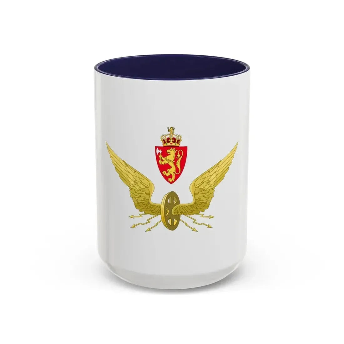 Emblem of the Norwegian State Railways - Accent Coffee Mug 15oz Navy - Go Mug Yourself