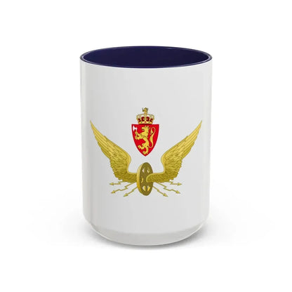 Emblem of the Norwegian State Railways - Accent Coffee Mug 15oz Navy - Go Mug Yourself