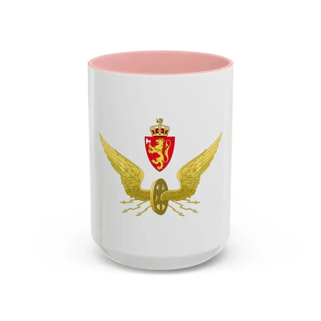 Emblem of the Norwegian State Railways - Accent Coffee Mug 15oz Pink - Go Mug Yourself
