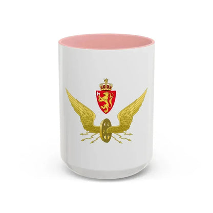 Emblem of the Norwegian State Railways - Accent Coffee Mug 15oz Pink - Go Mug Yourself