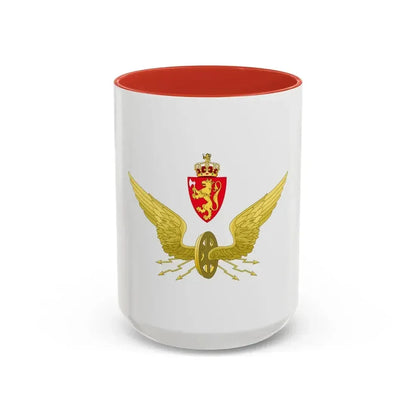 Emblem of the Norwegian State Railways - Accent Coffee Mug 15oz Red - Go Mug Yourself