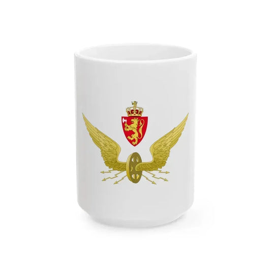 Emblem of the Norwegian State Railways - White Coffee Mug 15oz - Go Mug Yourself