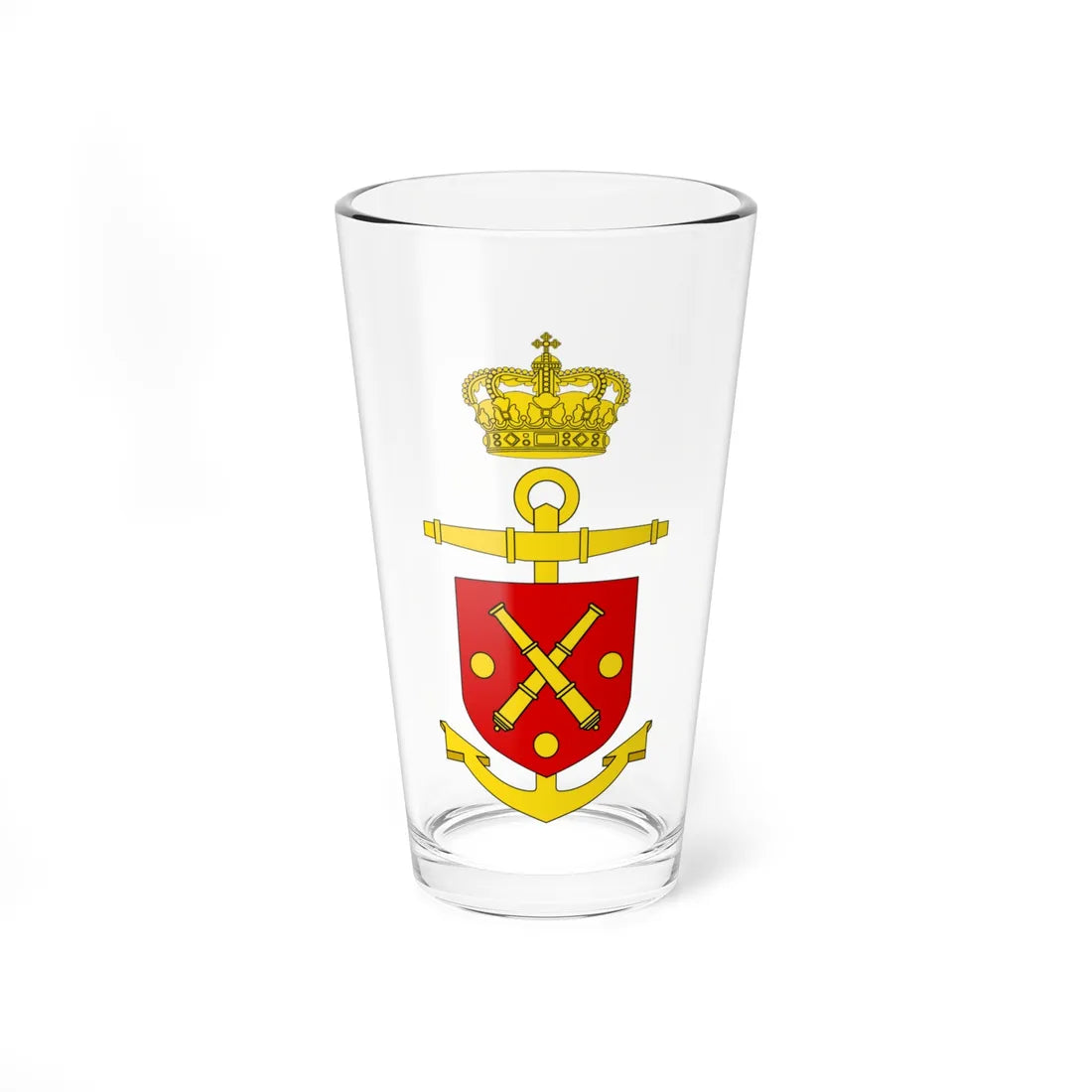 Emblem of the Operative Command of the Navy (Denmark) (Coat of Arms) Pint Glass 16oz 16oz - Go Mug Yourself