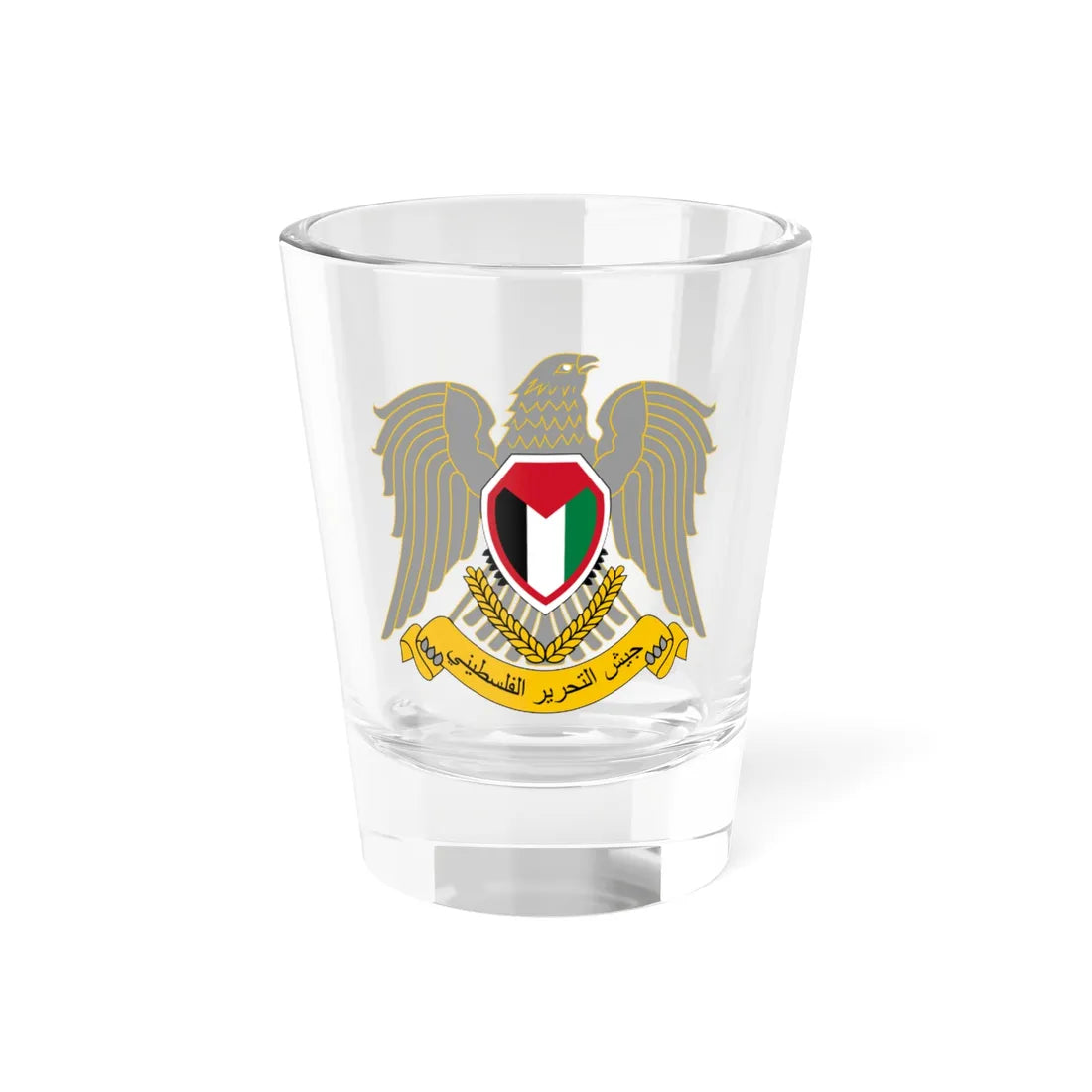 Emblem of the Palestine Liberation Army (Palestine) (Coat of Arms) Shot Glass 1.5oz 1.5oz - Go Mug Yourself