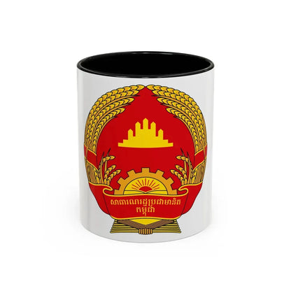 Emblem of the People's Republic of Kampuchea (1981-1989) - Accent Coffee Mug 11oz Black - Go Mug Yourself