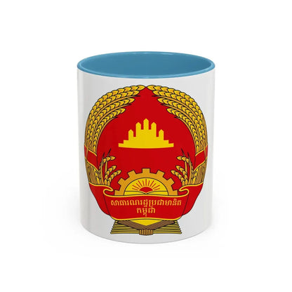 Emblem of the People's Republic of Kampuchea (1981-1989) - Accent Coffee Mug 11oz Light Blue - Go Mug Yourself